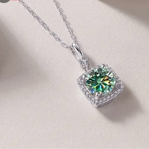 COPY - COPY - MOISSANITE 2 Carat Emerald Cut Pendant Necklace - Picture 4 of 9